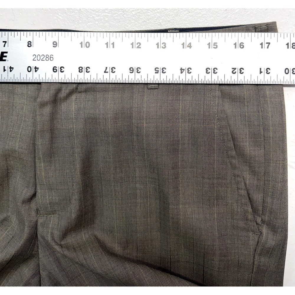 Bonobos 34x34 Gray Herringbone Overcheck Wool Dress Pants USA Athletic Straight - Picture 2 of 11